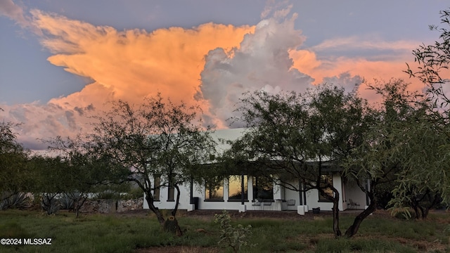 view of front of home with stucco siding