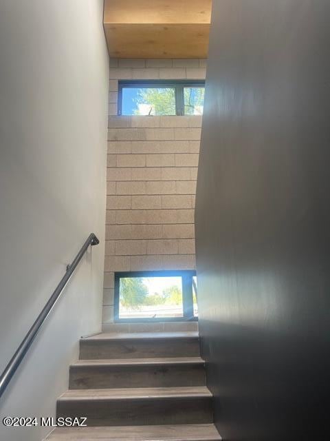 stairway with plenty of natural light