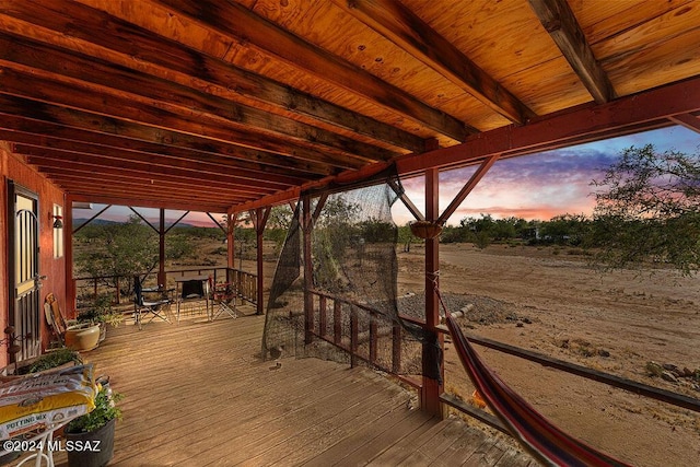 view of deck at dusk