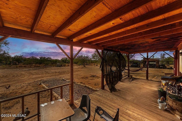 view of deck at dusk