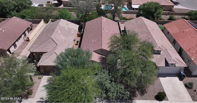 aerial view featuring a residential view