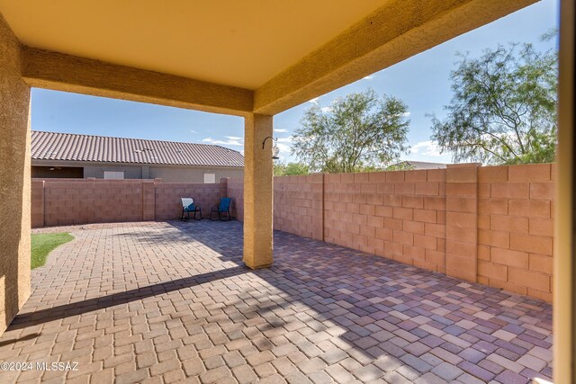 view of patio featuring a fenced backyard