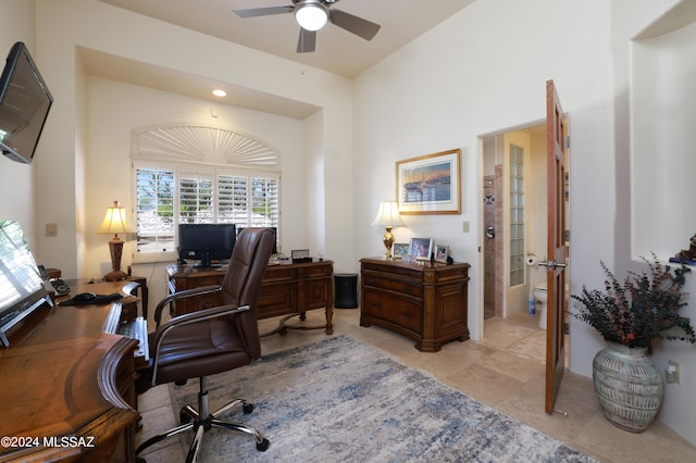 office with ceiling fan