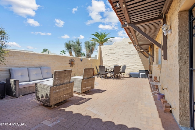 view of patio / terrace with an outdoor living space