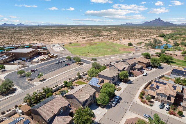 drone / aerial view with a mountain view