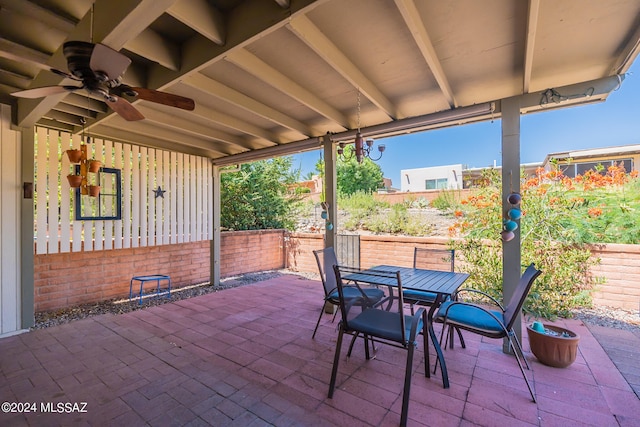 view of patio / terrace with ceiling fan