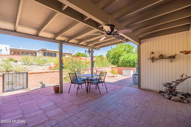 view of patio / terrace with ceiling fan