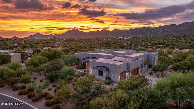 exterior space featuring a mountain view