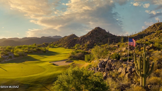 property view of mountains with view of golf course