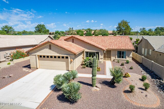 view of front of property featuring a garage