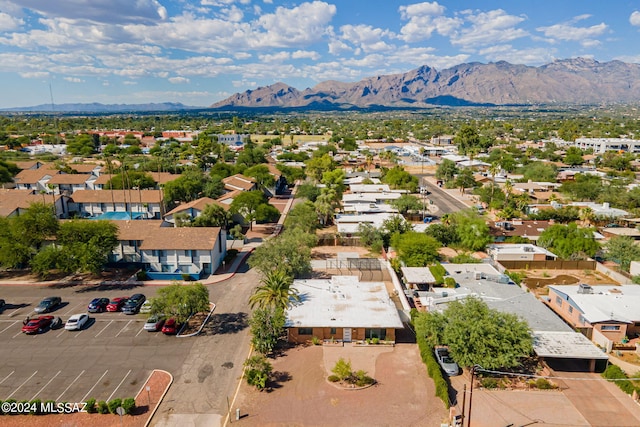 bird's eye view with a residential view and a mountain view