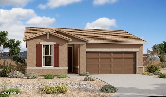 ranch-style house featuring a garage