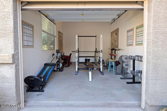 view of workout area