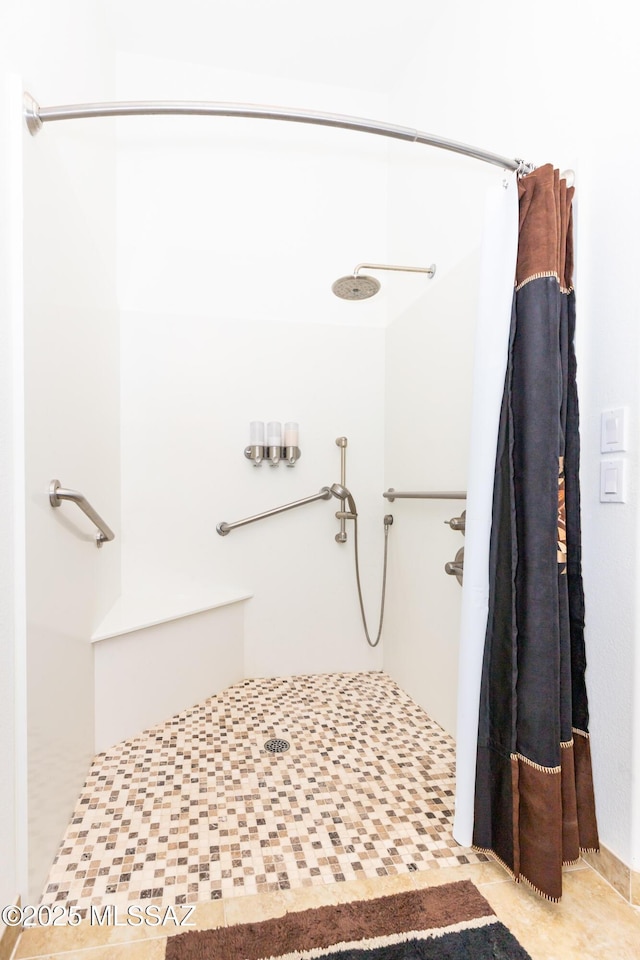 bathroom featuring walk in shower