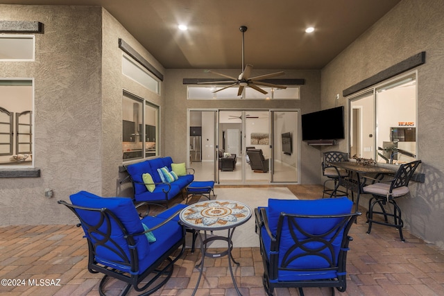 view of patio / terrace with ceiling fan