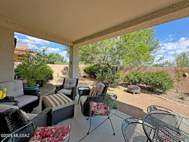 view of patio / terrace featuring outdoor lounge area