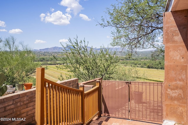 exterior space featuring a mountain view and a rural view