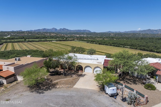 aerial view with a mountain view