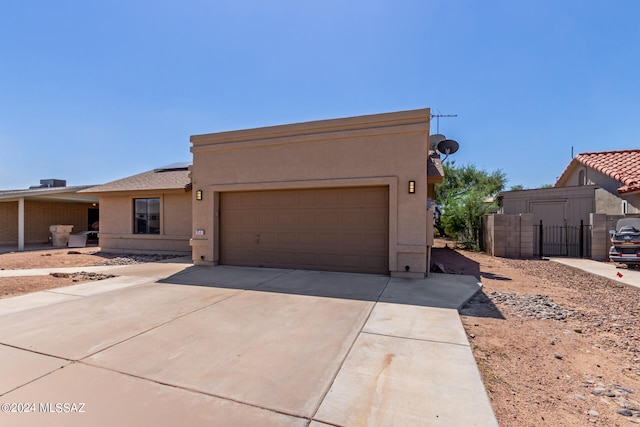 view of front facade with a garage