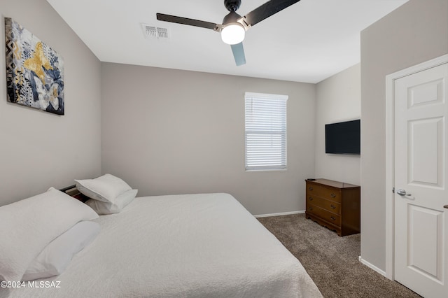 6524 S Diablo Dr, Tucson, AZ 85757 - carpeted bedroom with baseboards, visible vents, and a ceiling fan