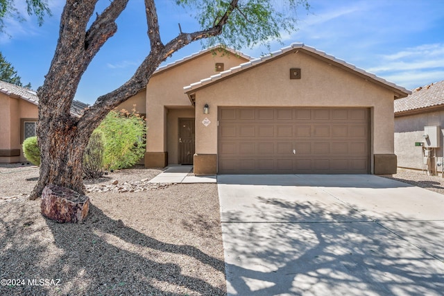 view of front of house with a garage