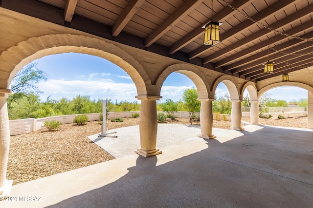 view of patio with fence