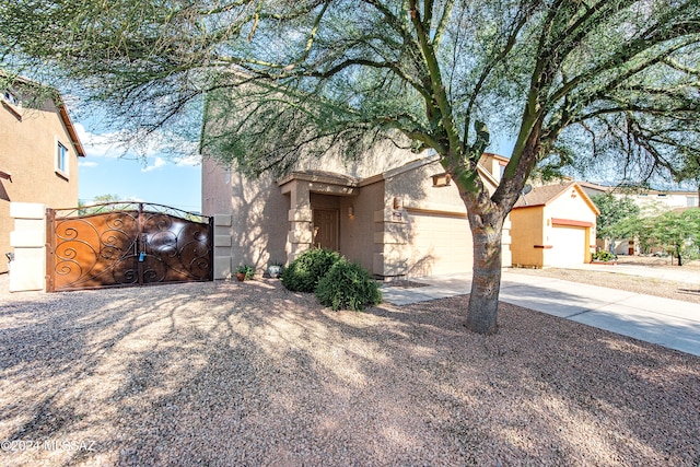 view of front of house with a garage