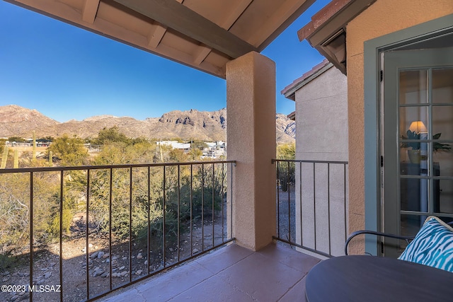 balcony with a mountain view