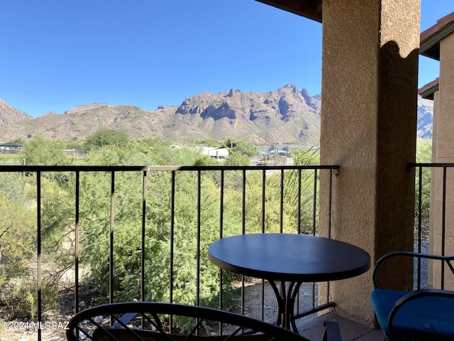 balcony with a mountain view