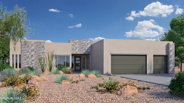 view of front of property featuring a garage