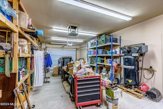 garage featuring a garage door opener