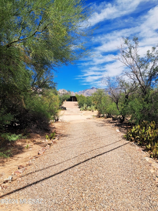 view of road with a mountain view