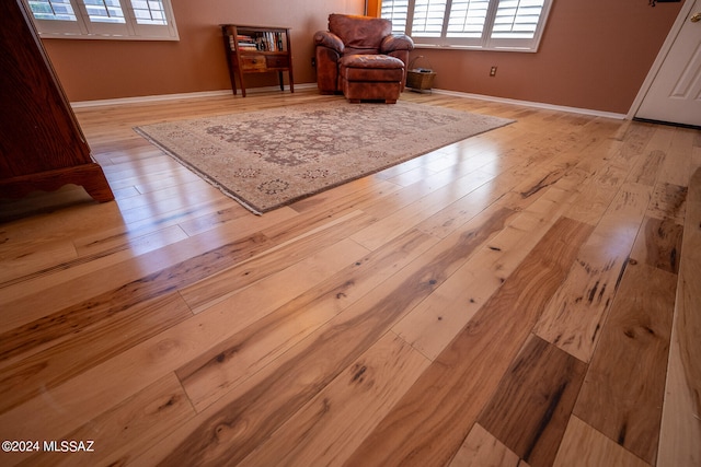 sitting room with light wood-type flooring