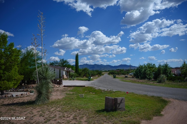 view of street with a mountain view