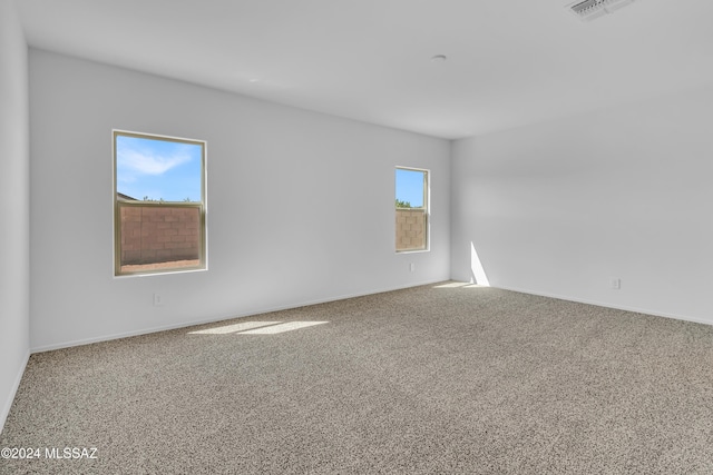 carpeted spare room featuring a healthy amount of sunlight