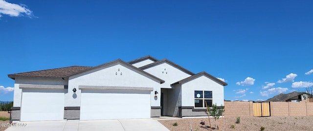 view of front of house with a garage