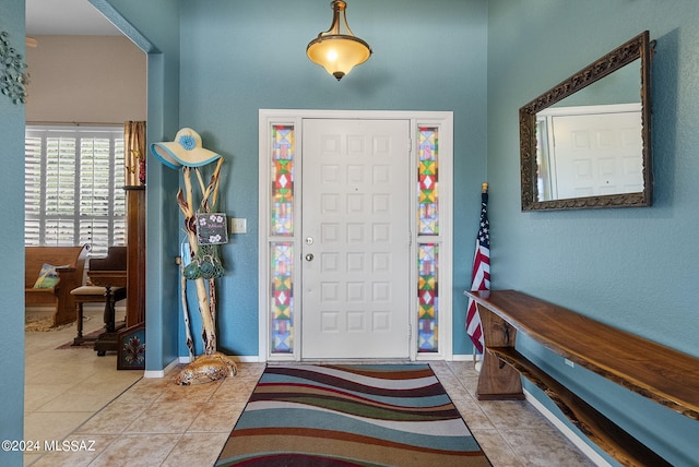 view of tiled entryway