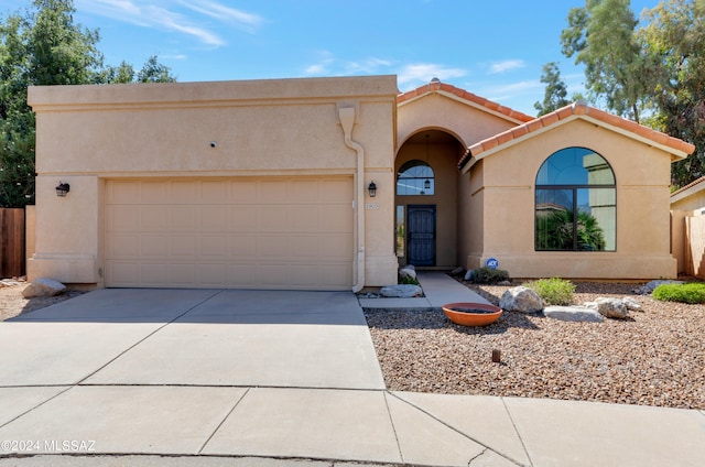 view of front of house with a garage