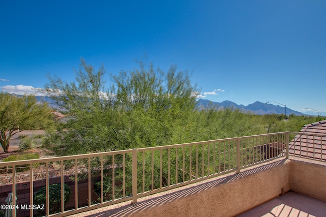 balcony with a mountain view