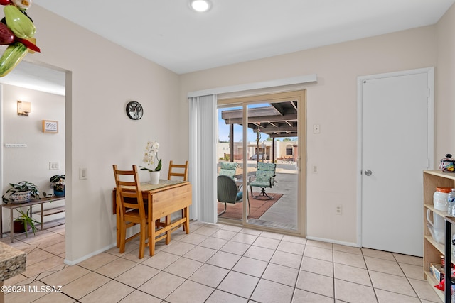 interior space with light tile patterned floors