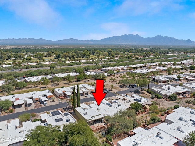 aerial view featuring a mountain view