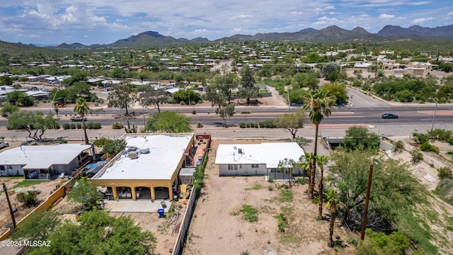 aerial view with a mountain view