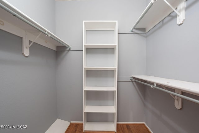 spacious closet with wood-type flooring