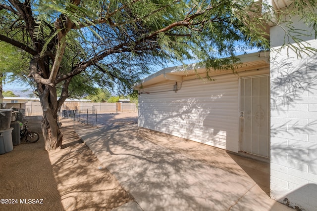 view of garage