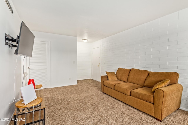 living room with carpet floors