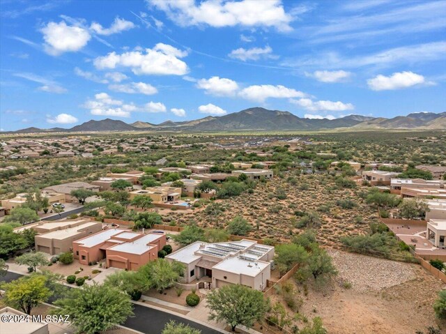 aerial view with a mountain view