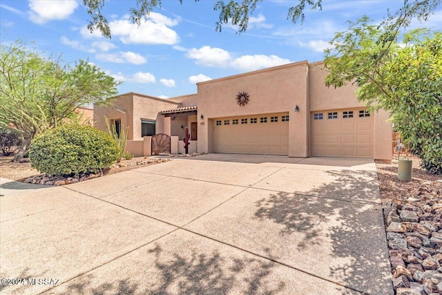 adobe home with a garage