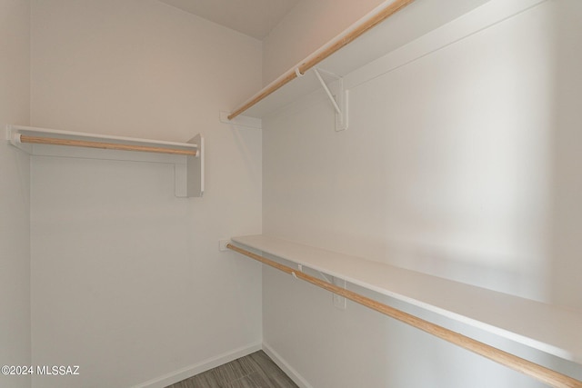 walk in closet featuring hardwood / wood-style floors