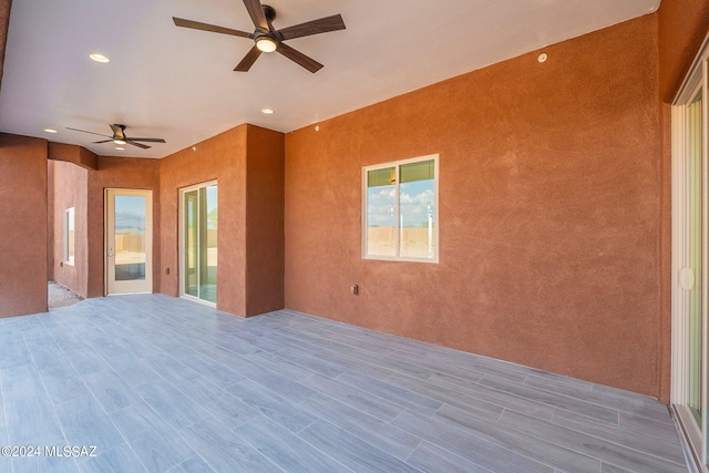 view of patio with ceiling fan