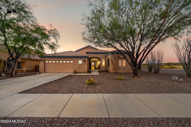 view of front of home featuring a garage